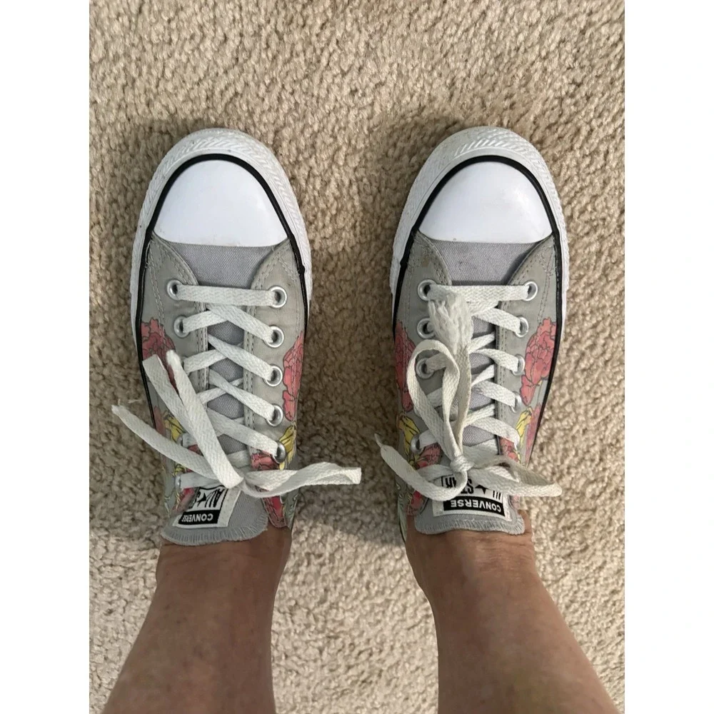Converse Chuck Taylor All Star Low Top Lace-Up Sneakers Charcoal Gray/White